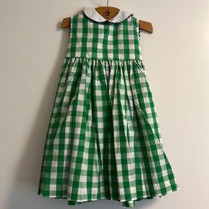 Bella Bliss Sleeveless Green and White Check Dress 3T